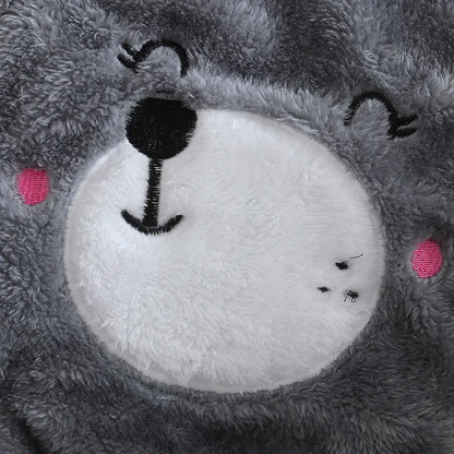 Baby Winter Clothes - Plush Baby Romper With Cute Cartoon Animal Prints For 0-2 Years - ZOOMNSTORE