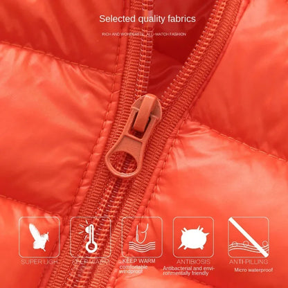 Baby Winter Coat - Lightweight Toddler Down Jacket with Ear Hoodie & Zipper Closure - ZOOMNSTORE