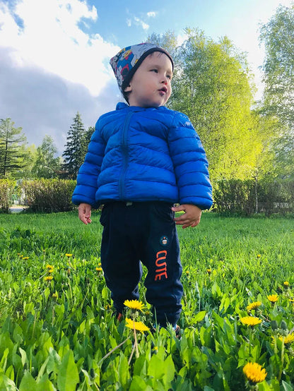 Baby Winter Coat - Lightweight Toddler Down Jacket with Ear Hoodie & Zipper Closure - ZOOMNSTORE