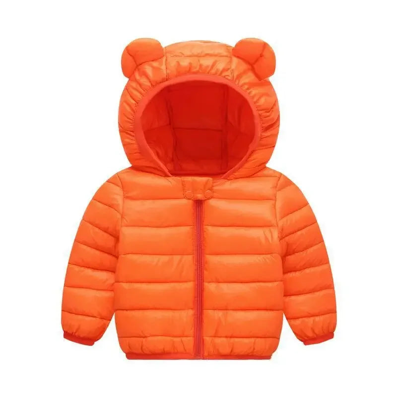 Baby Winter Coat - Lightweight Toddler Down Jacket with Ear Hoodie & Zipper Closure - ZOOMNSTORE