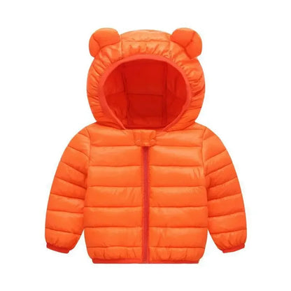 Baby Winter Coat - Lightweight Toddler Down Jacket with Ear Hoodie & Zipper Closure - ZOOMNSTORE