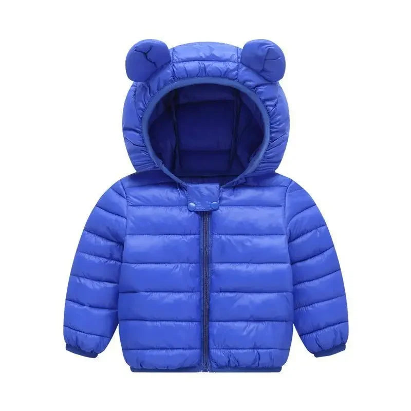 Baby Winter Coat - Lightweight Toddler Down Jacket with Ear Hoodie & Zipper Closure - ZOOMNSTORE