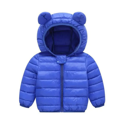 Baby Winter Coat - Lightweight Toddler Down Jacket with Ear Hoodie & Zipper Closure - ZOOMNSTORE