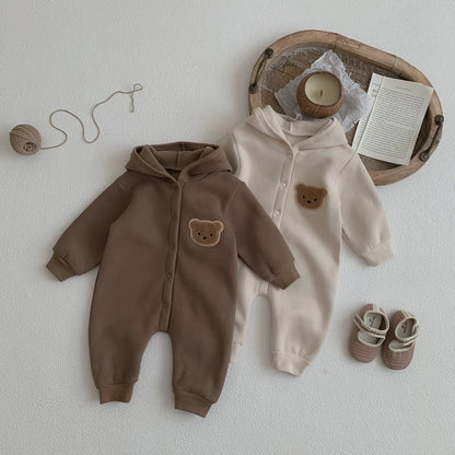 Baby Winter Jumpsuit - Newborn Baby Clothes Cute Bear Hooded Romper 0-2 Years - ZOOMNSTORE