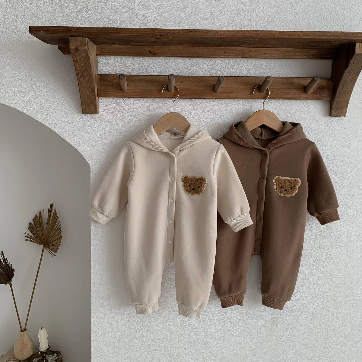 Baby Winter Jumpsuit - Newborn Baby Clothes Cute Bear Hooded Romper 0-2 Years - ZOOMNSTORE