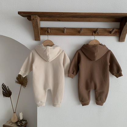 Baby Winter Jumpsuit - Newborn Baby Clothes Cute Bear Hooded Romper 0-2 Years - ZOOMNSTORE