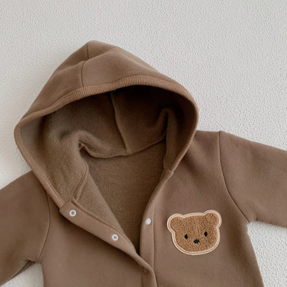Baby Winter Jumpsuit - Newborn Baby Clothes Cute Bear Hooded Romper 0-2 Years - ZOOMNSTORE