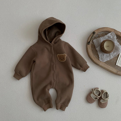 Baby Winter Jumpsuit - Newborn Baby Clothes Cute Bear Hooded Romper 0-2 Years - ZOOMNSTORE