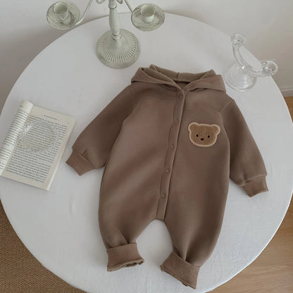 Baby Winter Jumpsuit - Newborn Baby Clothes Cute Bear Hooded Romper 0-2 Years - ZOOMNSTORE