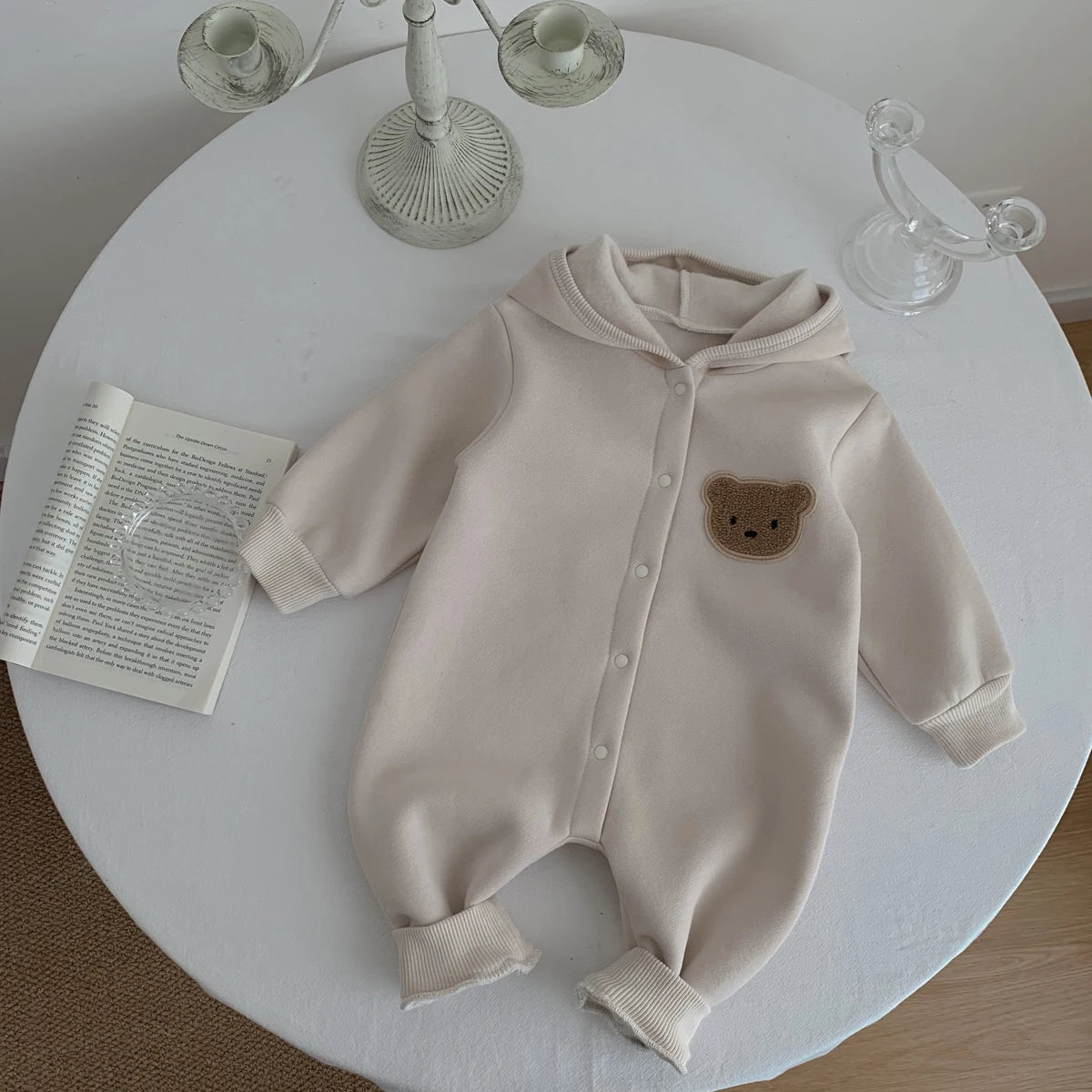 Baby Winter Jumpsuit - Newborn Baby Clothes Cute Bear Hooded Romper 0-2 Years - ZOOMNSTORE