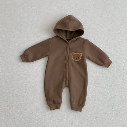 Baby Winter Jumpsuit - Newborn Baby Clothes Cute Bear Hooded Romper 0-2 Years - ZOOMNSTORE