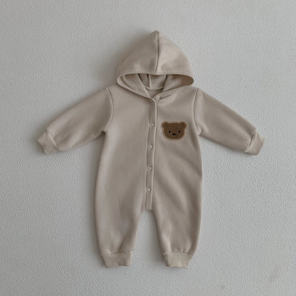 Baby Winter Jumpsuit - Newborn Baby Clothes Cute Bear Hooded Romper 0-2 Years - ZOOMNSTORE