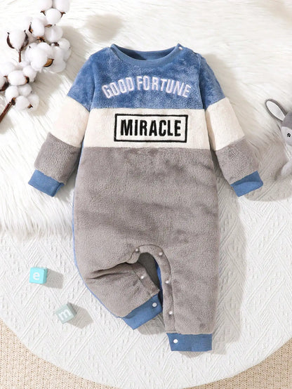 Baby Winter Jumpsuit - Soft Velvet Romper With Windproof Long Sleeve For Toddlers - ZOOMNSTORE