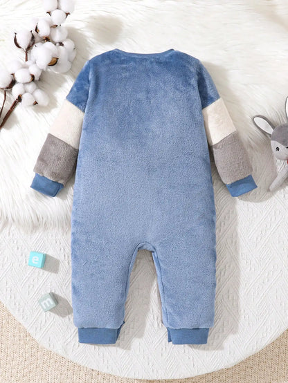 Baby Winter Jumpsuit - Soft Velvet Romper With Windproof Long Sleeve For Toddlers - ZOOMNSTORE