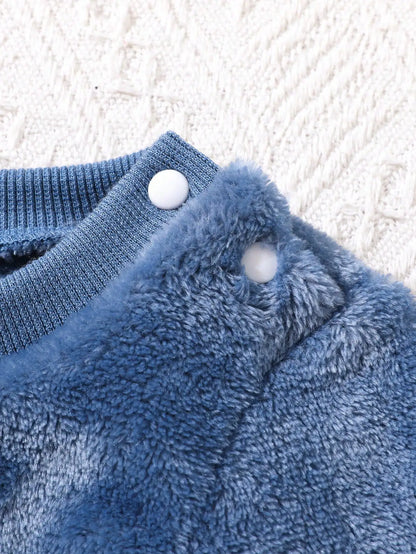 Baby Winter Jumpsuit - Soft Velvet Romper With Windproof Long Sleeve For Toddlers - ZOOMNSTORE