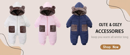 Baby Winter Jumpsuit - Toddler Winter Clothing Hooded Velvet Romper with Fur Lining - ZOOMNSTORE
