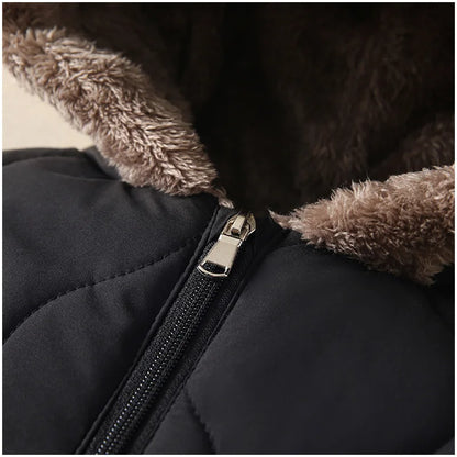 Baby Winter Jumpsuit - Toddler Winter Clothing Hooded Velvet Romper with Fur Lining - ZOOMNSTORE