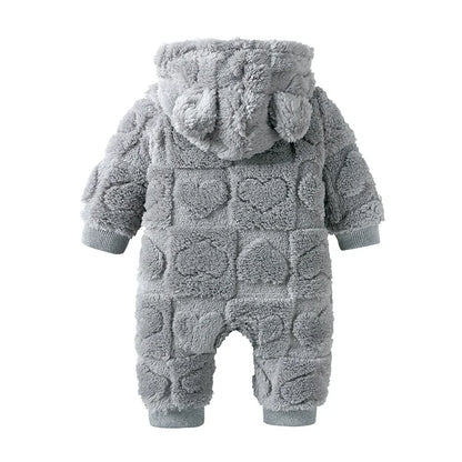 Baby Winter Romper - Hooded Arctic Velvet Fabric 0-18 Months Infant Warm Clothing - ZOOMNSTORE