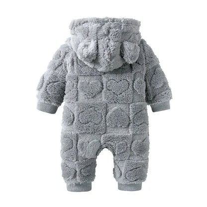 Baby Winter Romper - Hooded Arctic Velvet Fabric 0-18 Months Infant Warm Clothing - ZOOMNSTORE