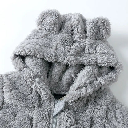 Baby Winter Romper - Hooded Arctic Velvet Fabric 0-18 Months Infant Warm Clothing - ZOOMNSTORE