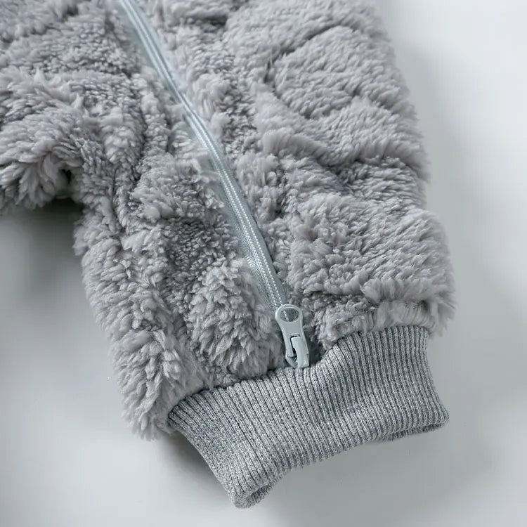 Baby Winter Romper - Hooded Arctic Velvet Fabric 0-18 Months Infant Warm Clothing - ZOOMNSTORE