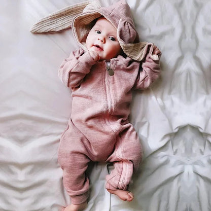 Baby Winter Romper - Newborn Panda Animal Hooded Jumpsuit 0-36 Months Soft Pajamas - ZOOMNSTORE