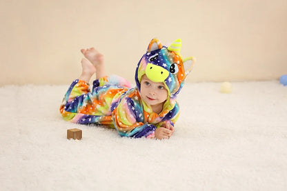 Baby Winter Rompers - Soft Polyester Hooded Jumpsuit With Animal Pattern, Machine Washable - ZOOMNSTORE