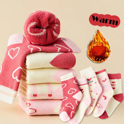 Winter Socks Baby Socks 5 Pairs /bag Warm Cotton Cartoon Socks Kids Girls Boys Thicken Sock - ZOOMNSTORE