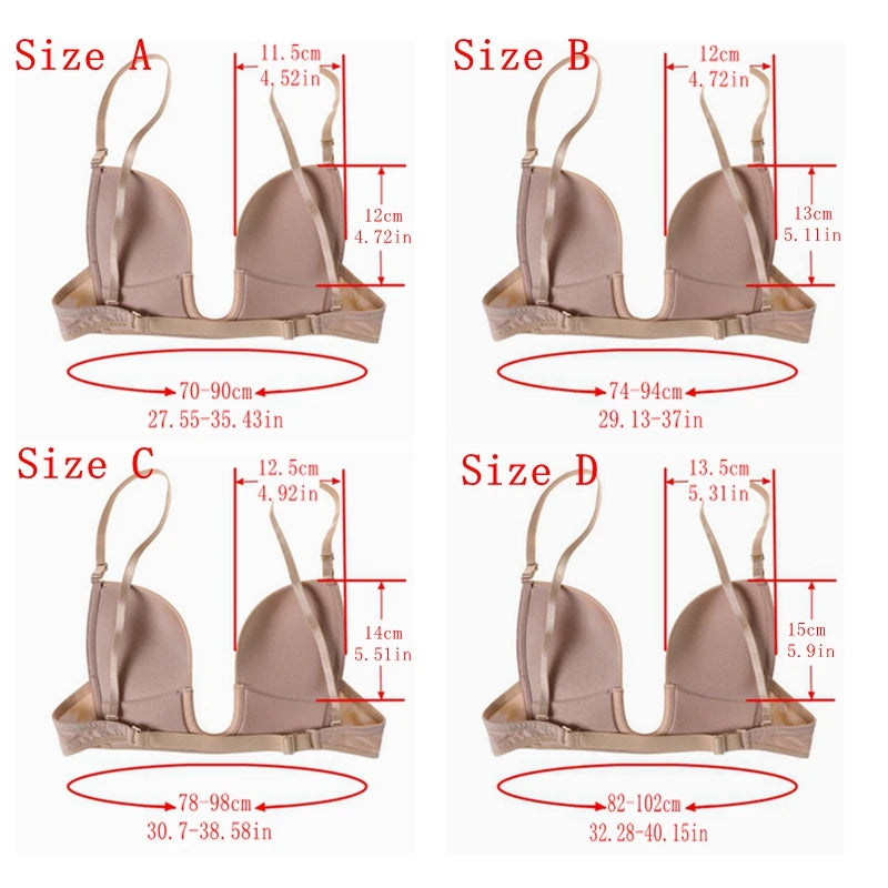 Backless Invisible Bra - Strapless Wire Free Push Up Bra With Padding | Sexy Wedding Lingerie - ZOOMNSTORE