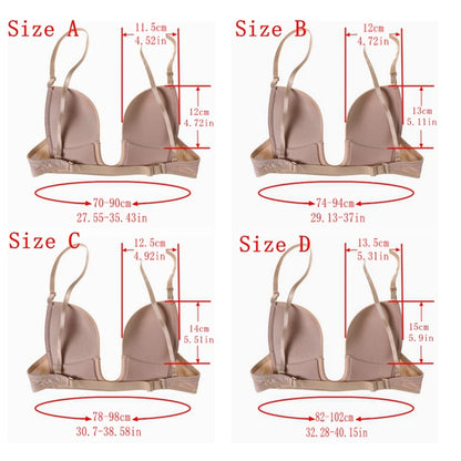 Backless Invisible Bra - Strapless Wire Free Push Up Bra With Padding | Sexy Wedding Lingerie - ZOOMNSTORE