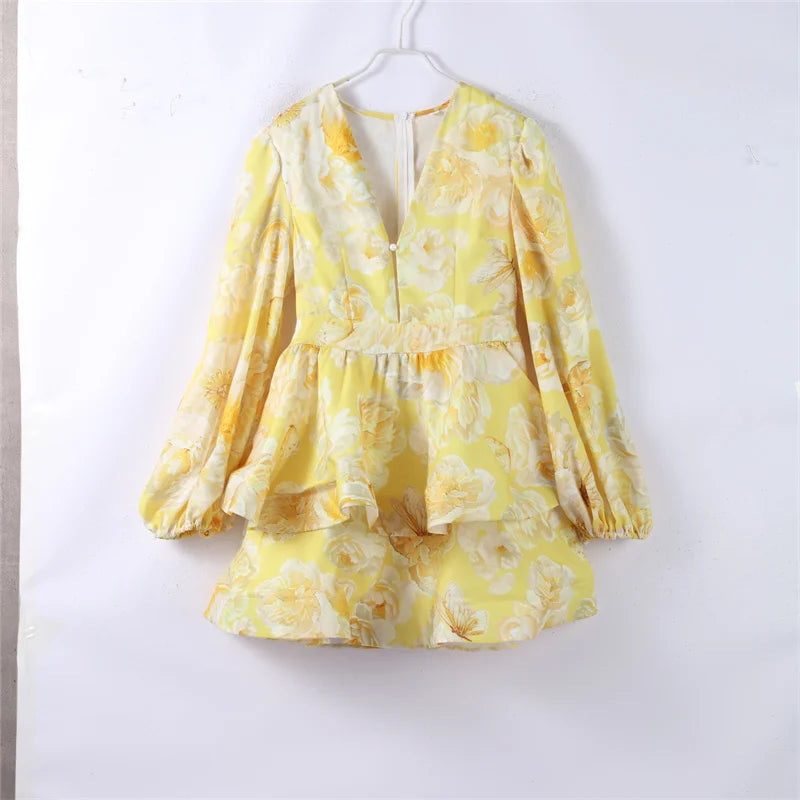 Elegant Backless Party Dress - 3D Flower Print A-line Mini Evening Dress for Women - ZOOMNSTORE