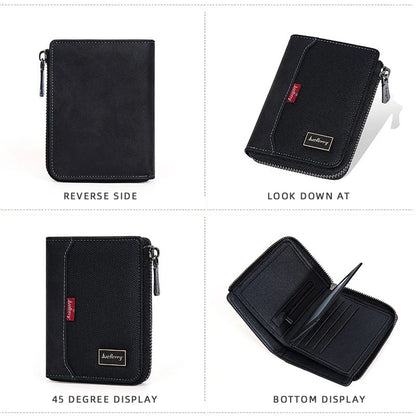 Baellerry RFID Mens Zipper Wallet - Luxury Card Holder with Coin Pocket - ZOOMNSTORE