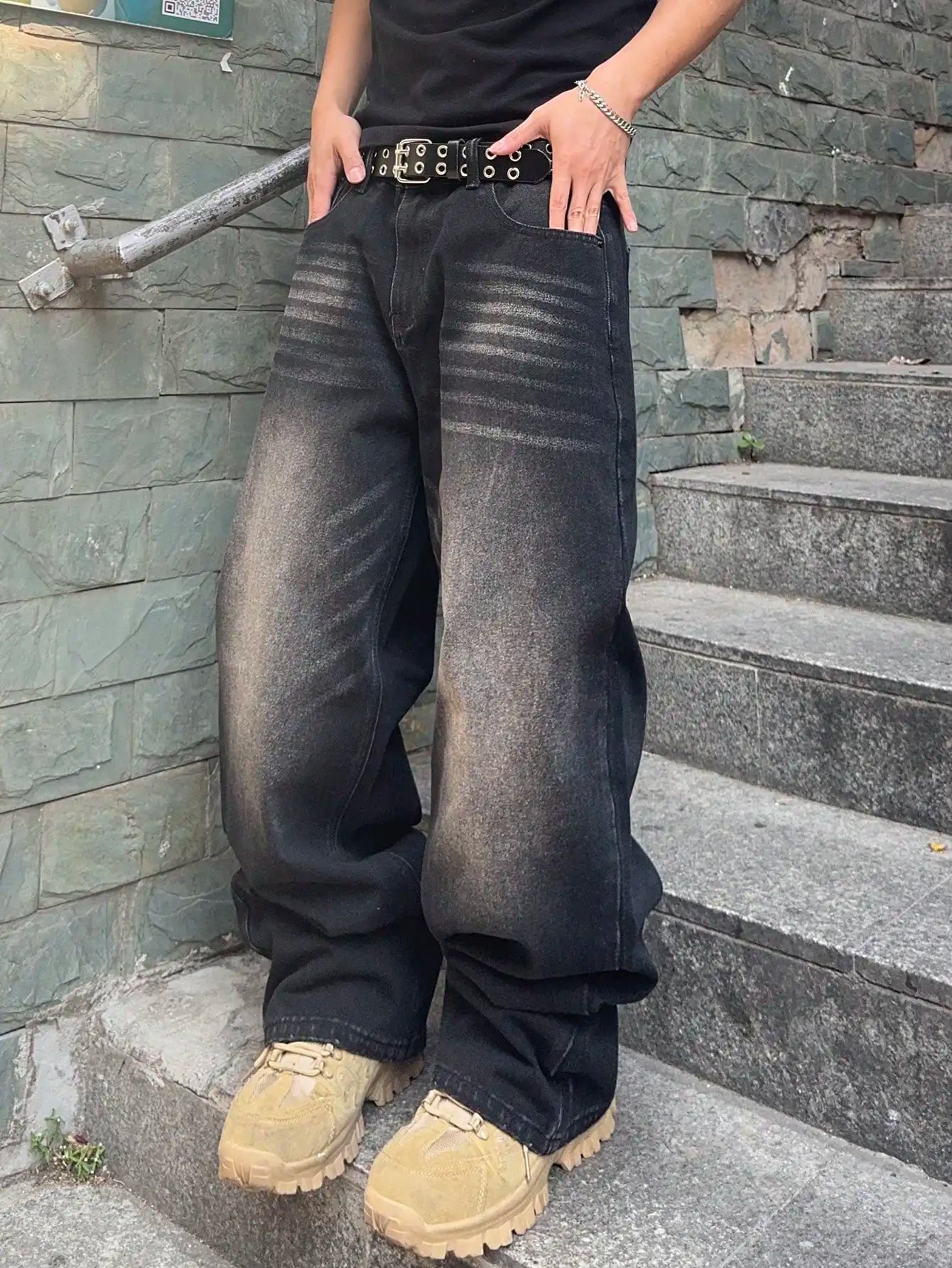 Baggy Denim Jeans - Men's Casual Pants | Wide-Leg Vintage Y2K Streetwear Trousers - ZOOMNSTORE