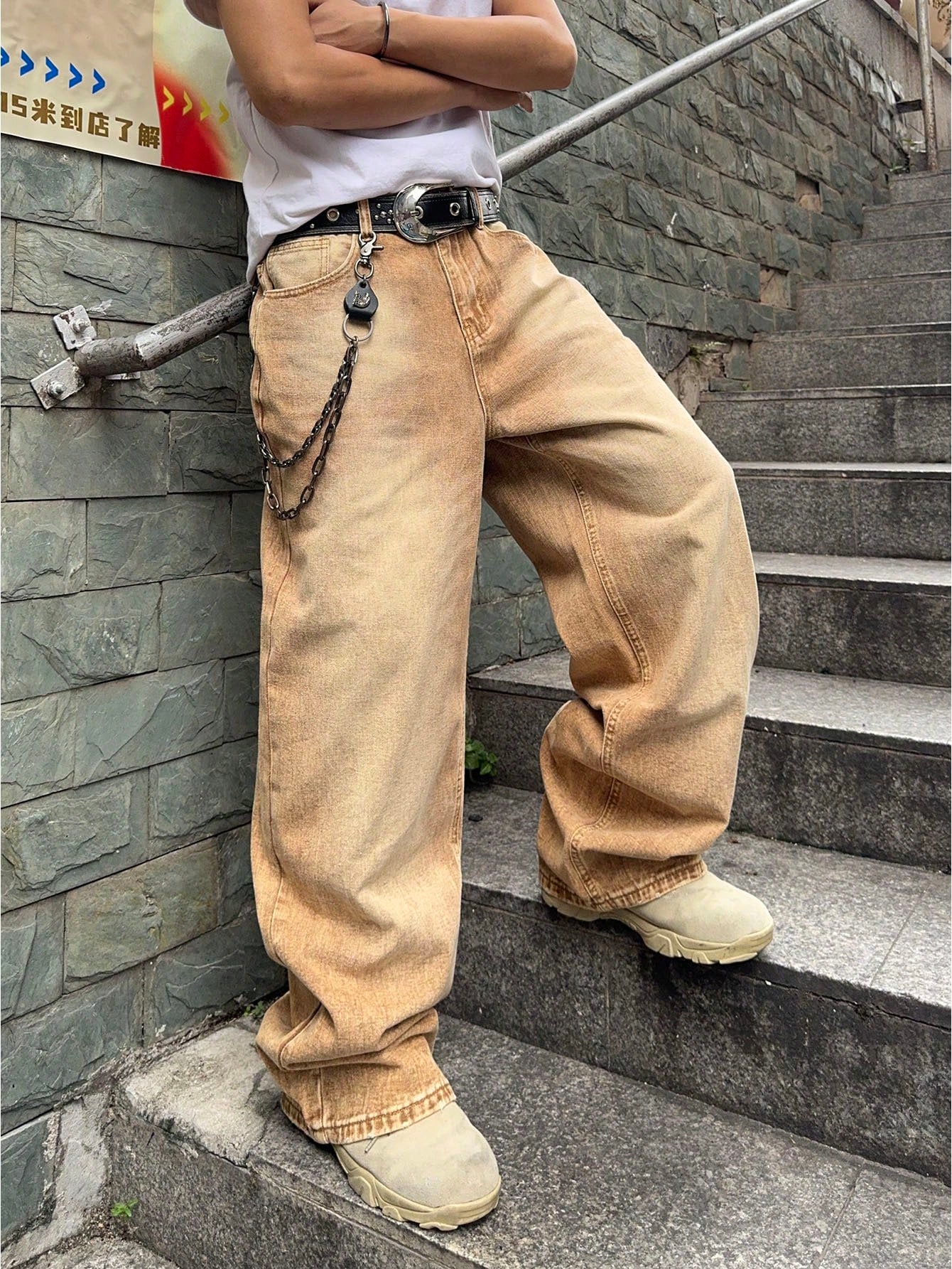 Baggy Denim Jeans - Men's Casual Pants | Wide-Leg Vintage Y2K Streetwear Trousers - ZOOMNSTORE