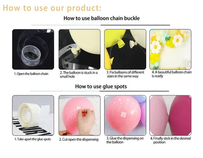 Black and Gold Balloon Garland Arch Kit - Wedding Birthday Party Decorations with Starburst Foil Balloons - ZOOMNSTORE