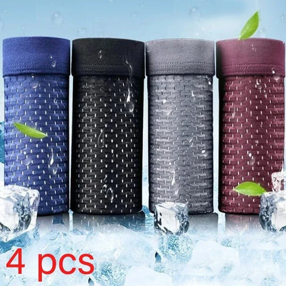 Bamboo Boxer Briefs - 4Pcs Men's Breathable Mesh Ventilation, Anti Odor Underwear - ZOOMNSTORE