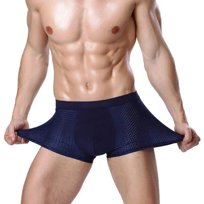 Bamboo Boxer Briefs - 4Pcs Men's Breathable Mesh Ventilation, Anti Odor Underwear - ZOOMNSTORE