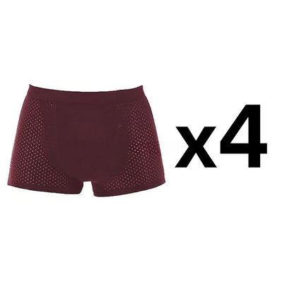Bamboo Boxer Briefs - 4Pcs Men's Breathable Mesh Ventilation, Anti Odor Underwear - ZOOMNSTORE