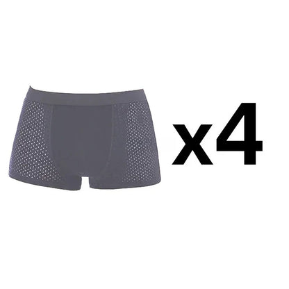 Bamboo Boxer Briefs - 4Pcs Men's Breathable Mesh Ventilation, Anti Odor Underwear - ZOOMNSTORE