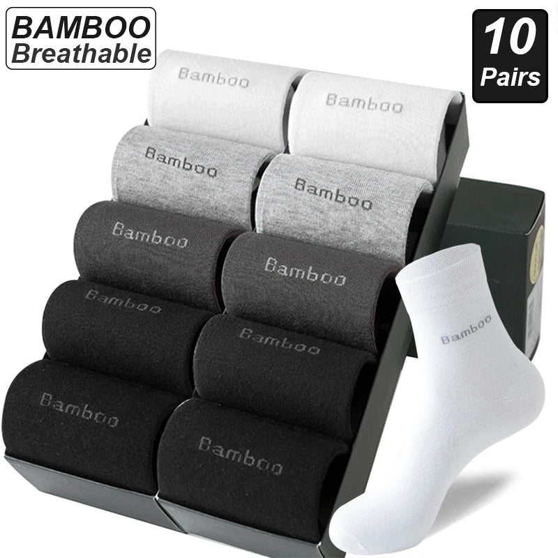 Bamboo Fiber Socks Men Casual Business - Anti Bacterial Breathable Knit Ankle Socks - ZOOMNSTORE