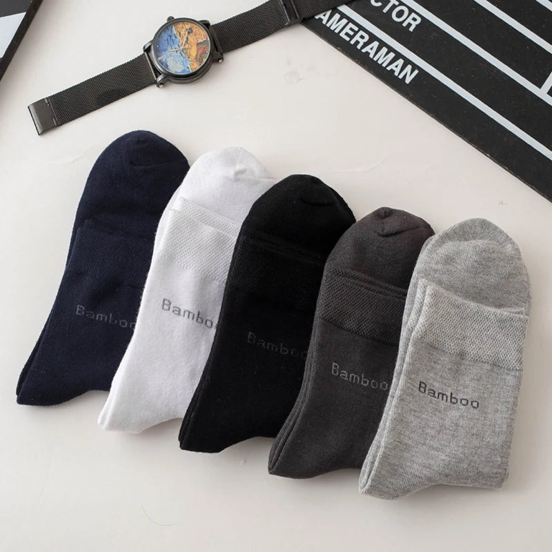 Bamboo Fiber Socks Men Casual Business - Anti Bacterial Breathable Knit Ankle Socks - ZOOMNSTORE