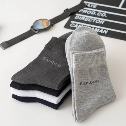 Bamboo Fiber Socks Men Casual Business - Anti Bacterial Breathable Knit Ankle Socks - ZOOMNSTORE