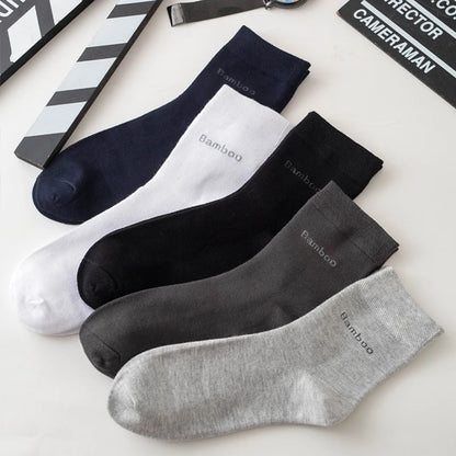 Bamboo Fiber Socks Men Casual Business - Anti Bacterial Breathable Knit Ankle Socks - ZOOMNSTORE