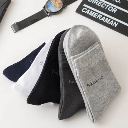 Bamboo Fiber Socks Men Casual Business - Anti Bacterial Breathable Knit Ankle Socks - ZOOMNSTORE