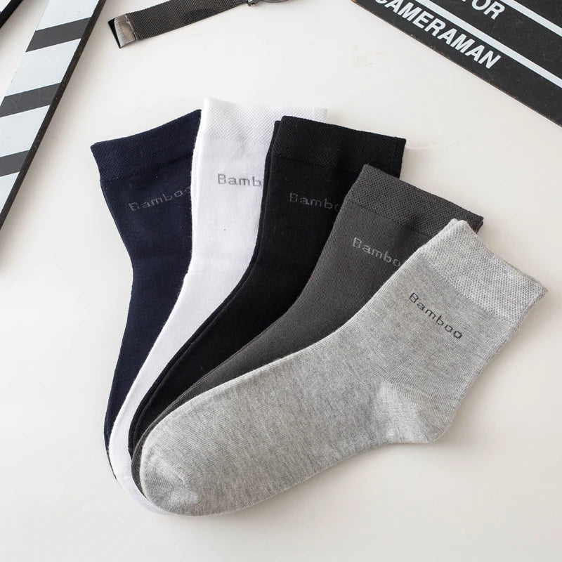 Bamboo Fiber Socks Men Casual Business - Anti Bacterial Breathable Knit Ankle Socks - ZOOMNSTORE