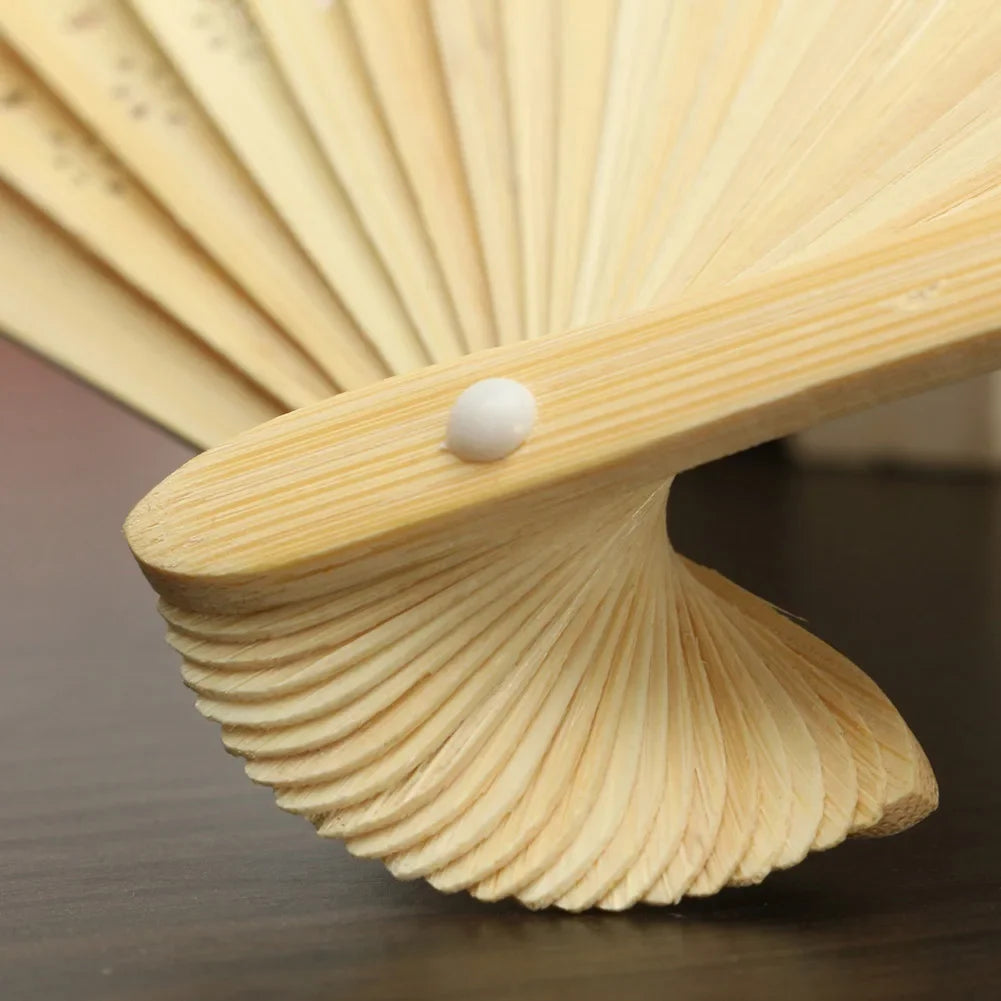 Bamboo Folding Hand Fans - Personalized Paper Fans for Wedding Party Decor - ZOOMNSTORE