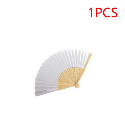 Bamboo Folding Hand Fans - Personalized Paper Fans for Wedding Party Decor - ZOOMNSTORE