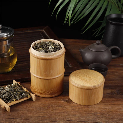 Natural Bamboo Food Storage Box Tea Nut Spice Storage Box Tea Canister Eco-friendly Organizer Jar Kitchen Containers - ZOOMNSTORE