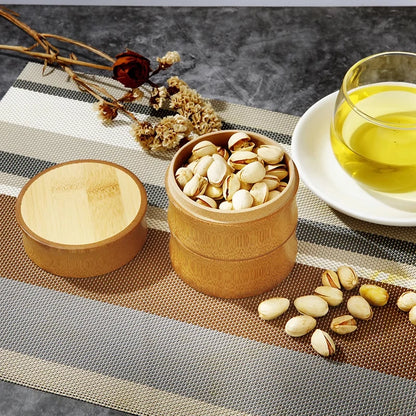 Natural Bamboo Food Storage Box Tea Nut Spice Storage Box Tea Canister Eco-friendly Organizer Jar Kitchen Containers - ZOOMNSTORE