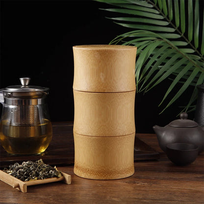 Natural Bamboo Food Storage Box Tea Nut Spice Storage Box Tea Canister Eco-friendly Organizer Jar Kitchen Containers - ZOOMNSTORE